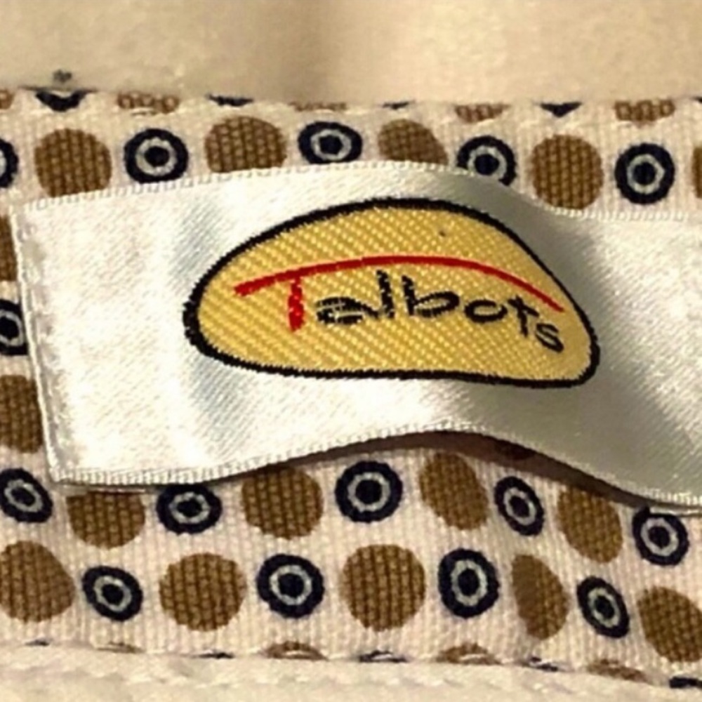 Talbots Black brown white pattern Pants NWOT